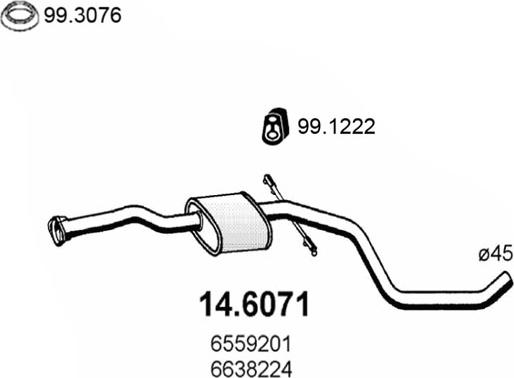 ASSO 14.6071 - Vidējais izpl. gāzu trokšņa slāpētājs autodraugiem.lv