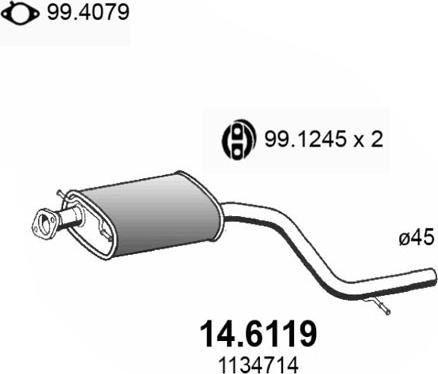 ASSO 14.6119 - Vidējais izpl. gāzu trokšņa slāpētājs autodraugiem.lv