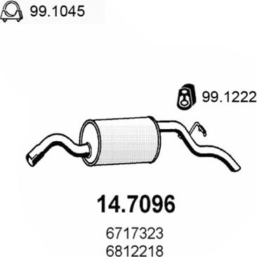 ASSO 14.7096 - Izplūdes gāzu trokšņa slāpētājs (pēdējais) autodraugiem.lv