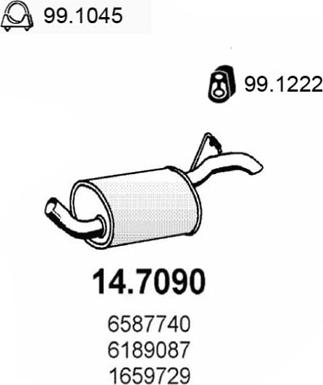 ASSO 14.7090 - Izplūdes gāzu trokšņa slāpētājs (pēdējais) autodraugiem.lv