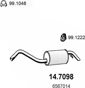ASSO 14.7098 - Izplūdes gāzu trokšņa slāpētājs (pēdējais) autodraugiem.lv