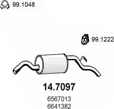 ASSO 14.7097 - Izplūdes gāzu trokšņa slāpētājs (pēdējais) autodraugiem.lv
