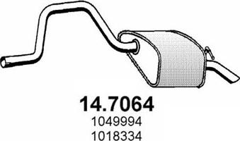 ASSO 14.7064 - Izplūdes gāzu trokšņa slāpētājs (pēdējais) autodraugiem.lv