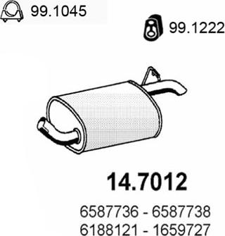 ASSO 14.7012 - Izplūdes gāzu trokšņa slāpētājs (pēdējais) autodraugiem.lv