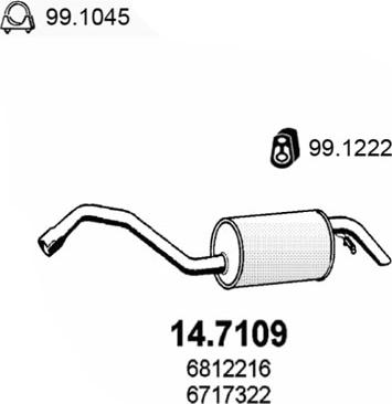 ASSO 14.7109 - Izplūdes gāzu trokšņa slāpētājs (pēdējais) autodraugiem.lv