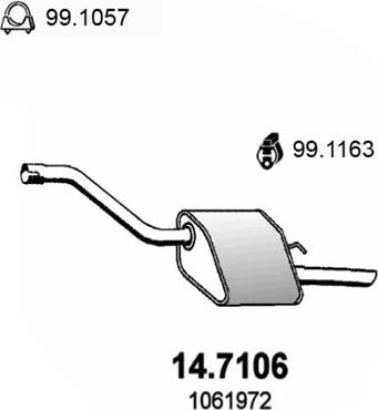 ASSO 14.7106 - Izplūdes gāzu trokšņa slāpētājs (pēdējais) autodraugiem.lv