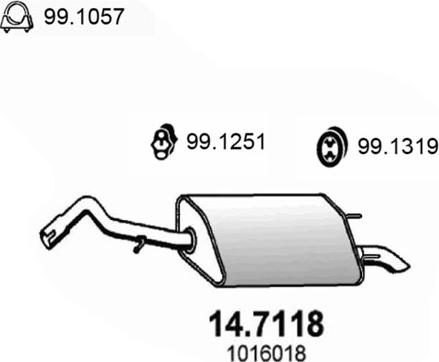ASSO 14.7118 - Izplūdes gāzu trokšņa slāpētājs (pēdējais) autodraugiem.lv