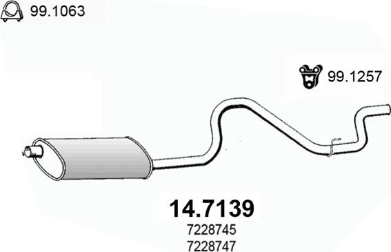 ASSO 14.7139 - Izplūdes gāzu trokšņa slāpētājs (pēdējais) autodraugiem.lv