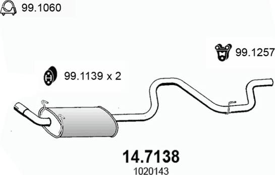 ASSO 14.7138 - Izplūdes gāzu trokšņa slāpētājs (pēdējais) autodraugiem.lv