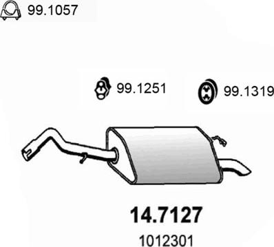ASSO 14.7127 - Izplūdes gāzu trokšņa slāpētājs (pēdējais) autodraugiem.lv