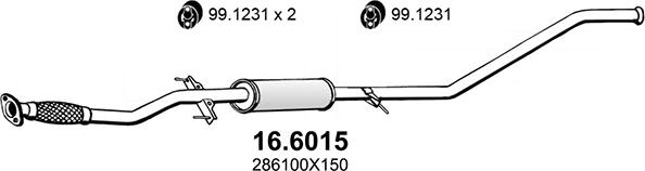 ASSO 16.6015 - Vidējais izpl. gāzu trokšņa slāpētājs autodraugiem.lv