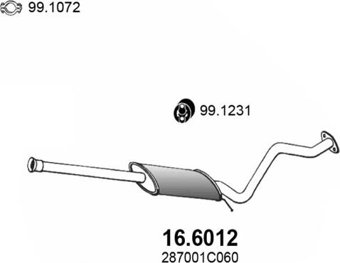 ASSO 16.6012 - Vidējais izpl. gāzu trokšņa slāpētājs autodraugiem.lv