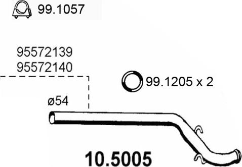 ASSO 10.5005 - Izplūdes caurule autodraugiem.lv