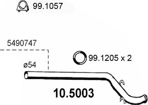 ASSO 10.5003 - Izplūdes caurule autodraugiem.lv