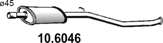 ASSO 10.6046 - Vidējais izpl. gāzu trokšņa slāpētājs autodraugiem.lv