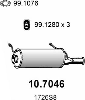 ASSO 10.7046 - Izplūdes gāzu trokšņa slāpētājs (pēdējais) autodraugiem.lv