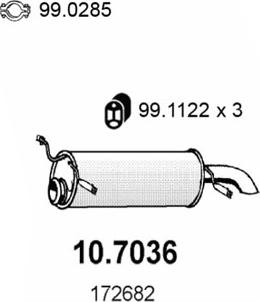 ASSO 10.7036 - Izplūdes gāzu trokšņa slāpētājs (pēdējais) autodraugiem.lv