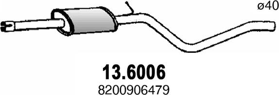 ASSO 13.6006 - Vidējais izpl. gāzu trokšņa slāpētājs autodraugiem.lv