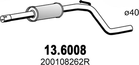 ASSO 13.6008 - Vidējais izpl. gāzu trokšņa slāpētājs autodraugiem.lv