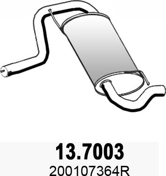 ASSO 13.7003 - Izplūdes gāzu trokšņa slāpētājs (pēdējais) autodraugiem.lv