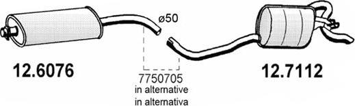 ASSO 12.7112 - Izplūdes gāzu trokšņa slāpētājs (pēdējais) autodraugiem.lv
