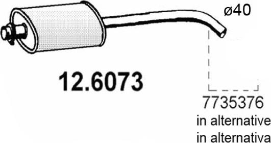 ASSO 12.6073 - Vidējais izpl. gāzu trokšņa slāpētājs autodraugiem.lv