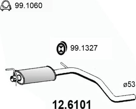 ASSO 12.6101 - Vidējais izpl. gāzu trokšņa slāpētājs autodraugiem.lv