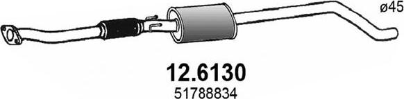 ASSO 12.6130 - Vidējais izpl. gāzu trokšņa slāpētājs autodraugiem.lv