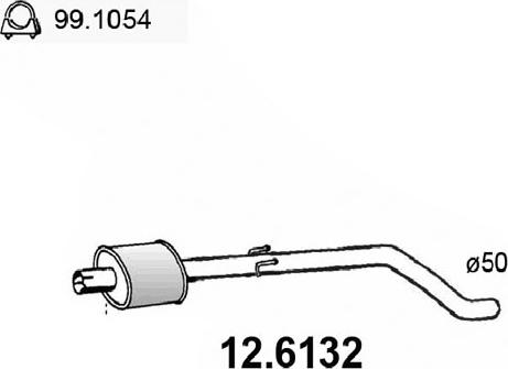 ASSO 12.6132 - Vidējais izpl. gāzu trokšņa slāpētājs autodraugiem.lv