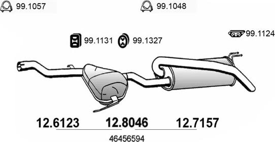 ASSO 12.7157 - Izplūdes gāzu trokšņa slāpētājs (pēdējais) autodraugiem.lv