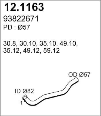 ASSO 12.1163 - Izplūdes caurule autodraugiem.lv