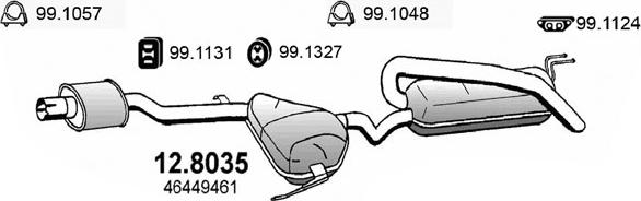 ASSO 12.8035 - Vidējais / Gala izpl. gāzu trokšņa slāpētājs autodraugiem.lv