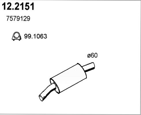 ASSO 12.2151 - Izplūdes gāzu priekšslāpētājs autodraugiem.lv