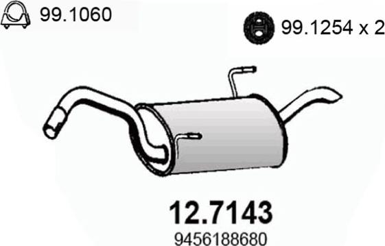 ASSO 12.7143 - Izplūdes gāzu trokšņa slāpētājs (pēdējais) autodraugiem.lv