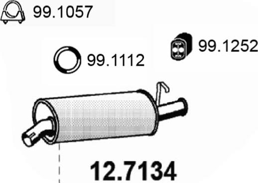 ASSO 12.7134 - Izplūdes gāzu trokšņa slāpētājs (pēdējais) autodraugiem.lv
