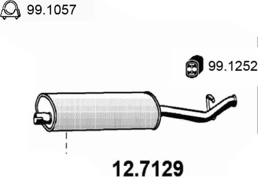 ASSO 12.7129 - Izplūdes gāzu trokšņa slāpētājs (pēdējais) autodraugiem.lv
