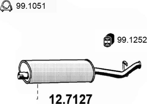 ASSO 12.7127 - Izplūdes gāzu trokšņa slāpētājs (pēdējais) autodraugiem.lv