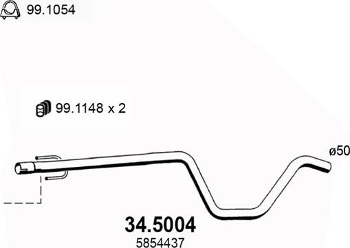 ASSO 34.5004 - Izplūdes caurule autodraugiem.lv