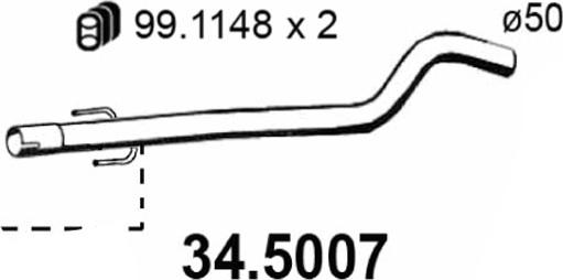 ASSO 34.5007 - Izplūdes caurule autodraugiem.lv