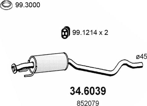 ASSO 34.6039 - Vidējais izpl. gāzu trokšņa slāpētājs autodraugiem.lv