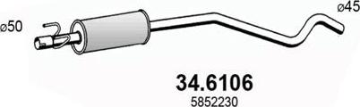 ASSO 34.6106 - Vidējais izpl. gāzu trokšņa slāpētājs autodraugiem.lv