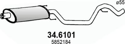 ASSO 34.6101 - Vidējais izpl. gāzu trokšņa slāpētājs autodraugiem.lv