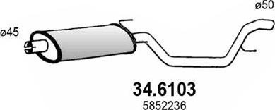 ASSO 34.6103 - Vidējais izpl. gāzu trokšņa slāpētājs autodraugiem.lv