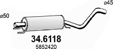 ASSO 34.6118 - Vidējais izpl. gāzu trokšņa slāpētājs autodraugiem.lv