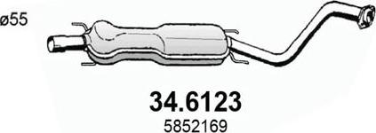 ASSO 34.6123 - Vidējais izpl. gāzu trokšņa slāpētājs autodraugiem.lv