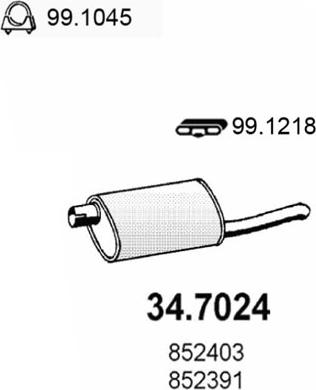 ASSO 34.7024 - Izplūdes gāzu trokšņa slāpētājs (pēdējais) autodraugiem.lv