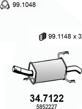 ASSO 34.7122 - Izplūdes gāzu trokšņa slāpētājs (pēdējais) autodraugiem.lv