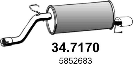 ASSO 34.7170 - Izplūdes gāzu trokšņa slāpētājs (pēdējais) autodraugiem.lv