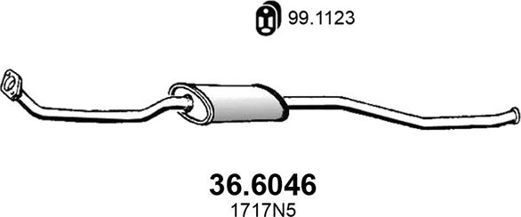 ASSO 36.6046 - Vidējais izpl. gāzu trokšņa slāpētājs autodraugiem.lv