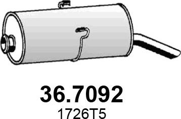 ASSO 36.7092 - Izplūdes gāzu trokšņa slāpētājs (pēdējais) autodraugiem.lv